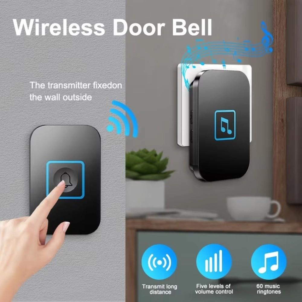 Waterproof Wireless Doorbell Plastic Welcome Doorbell Easy Installation Door Chime Kit  Apartment