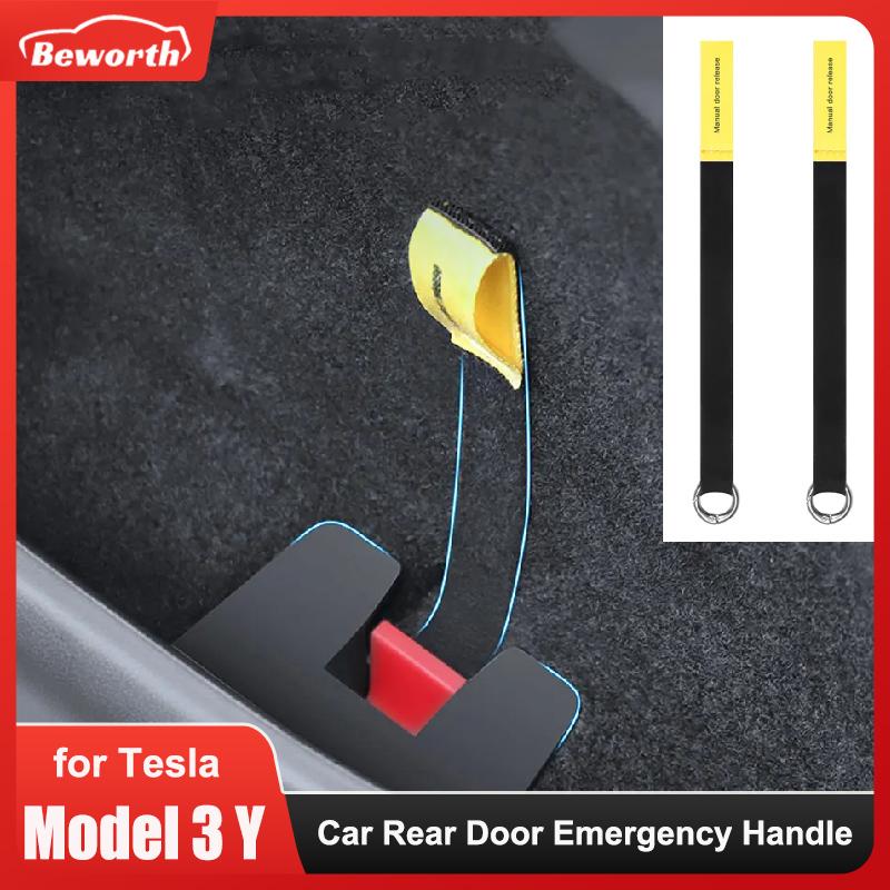 For Tesla New Model Y Juniper 2025-2020 Model 3 Highland Rear Door Emergencies Safety Pull Rope Emergency Handle Car Accessories