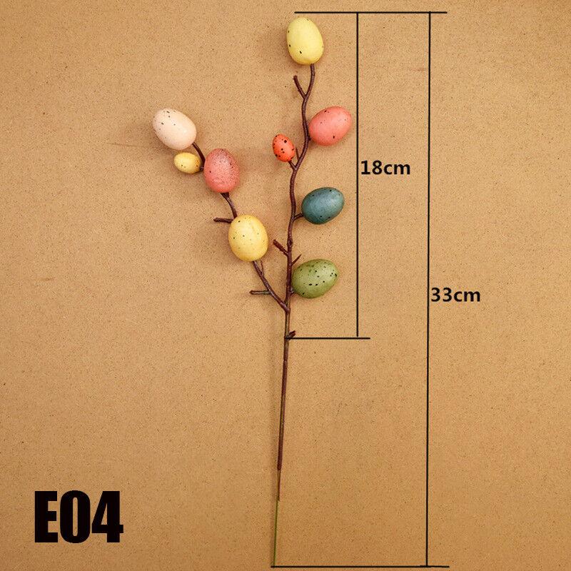 

5Pc Artificial Easter Flower Branch Colorful Foam Egg Speckled Twig Diy Spring Home Decor Floral Stems Festive Easter Decoration