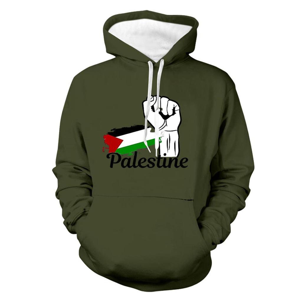 Men's Vintage Long Sleeve Hoodie Printed Hooded Sweatshirt Top