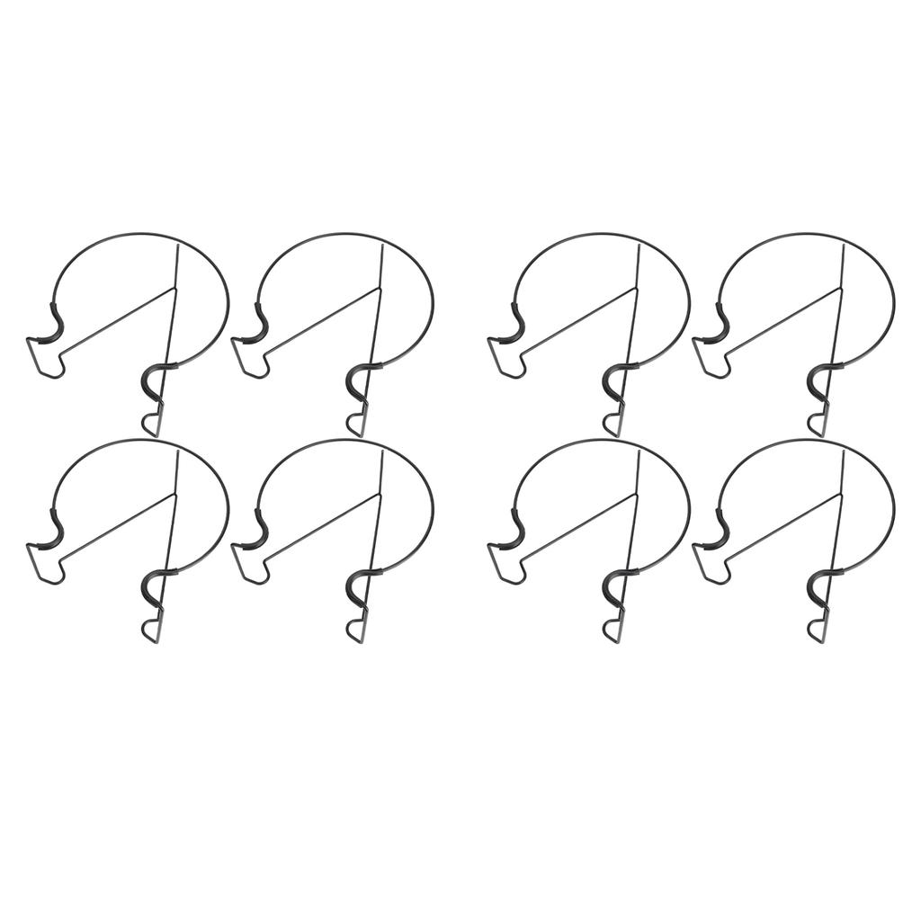 8pcs Railing Plant Pot Holder Iron Rack Floating Garden Flower Pot Stand Baskets Shelf for Outdoor