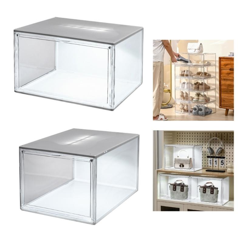Clear View LED Illuminated Shoe Storage Dustproof Design For Displaying Shoe Collections Domestic Setting