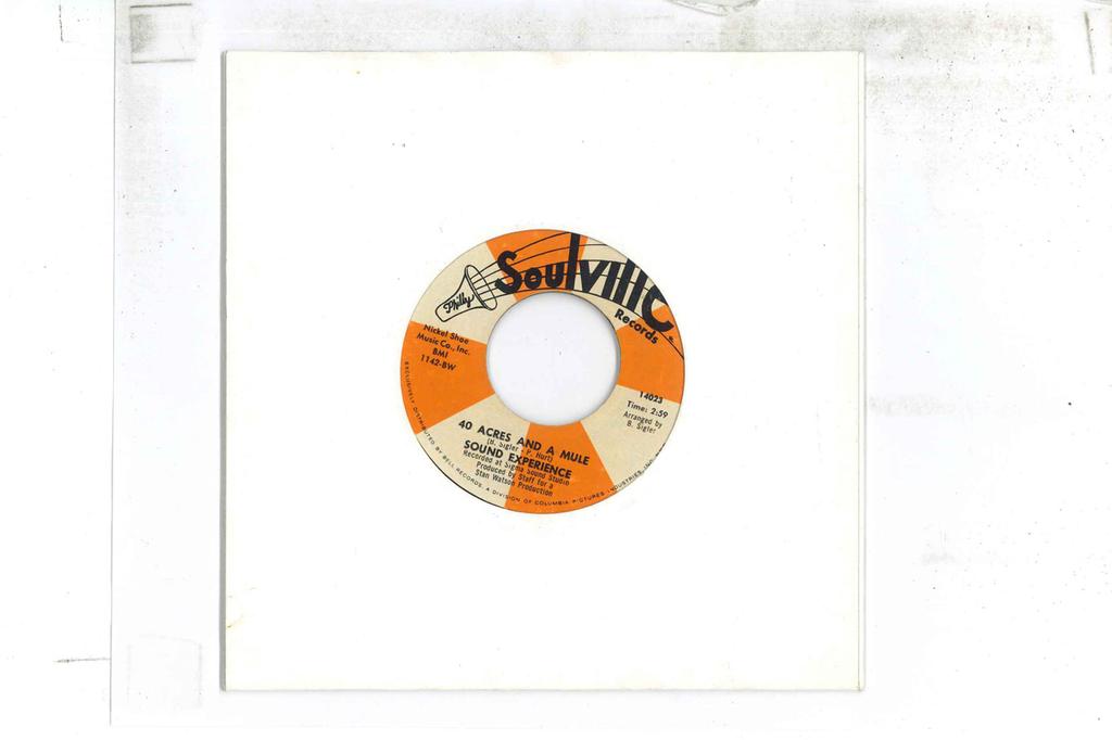 7inch Record SOUND EXPERIENCE - 40 Acres And A Mule 14023 PHILLY SOULVILL 1971 US Soul/Funk Used