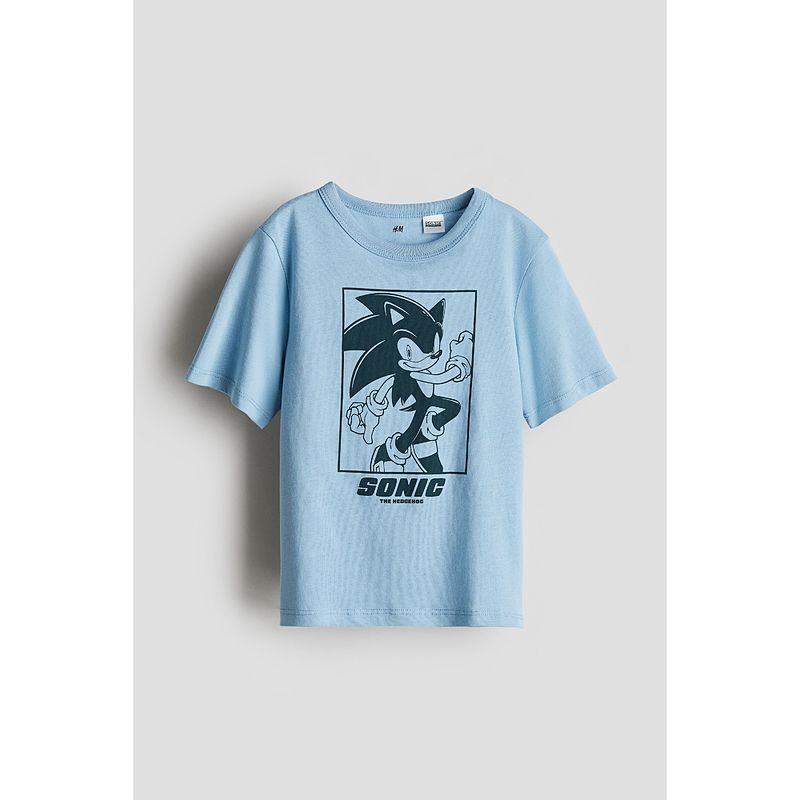 

[Соник] Детская одежда HM Футболка для мальчиков Осенняя повседневная Мягкий хлопок Круглый вырез Топы 1117462 Blue/Sonic the Hedgehog 90/52(1 ½-2Y)