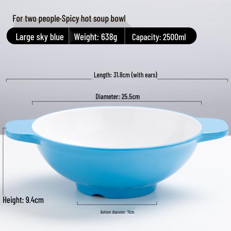 Nordic Melamine Noodle Bowl with Handles