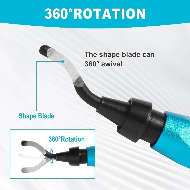 Deburring Tools Set 10pcs Steel Swivel Blades Metal Handle Deburr Tool for Metal Resin PVC Pipes Copper Plastic Remove Burr