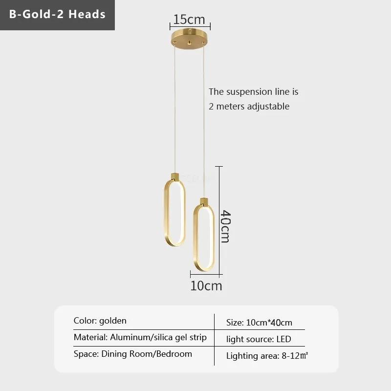 Modern LED Pendant Lights Bedside Decor Lamps Gold Round Hanging Fixtures Bedroom Living Room Bar Home Lamp Led Lighting Lustre