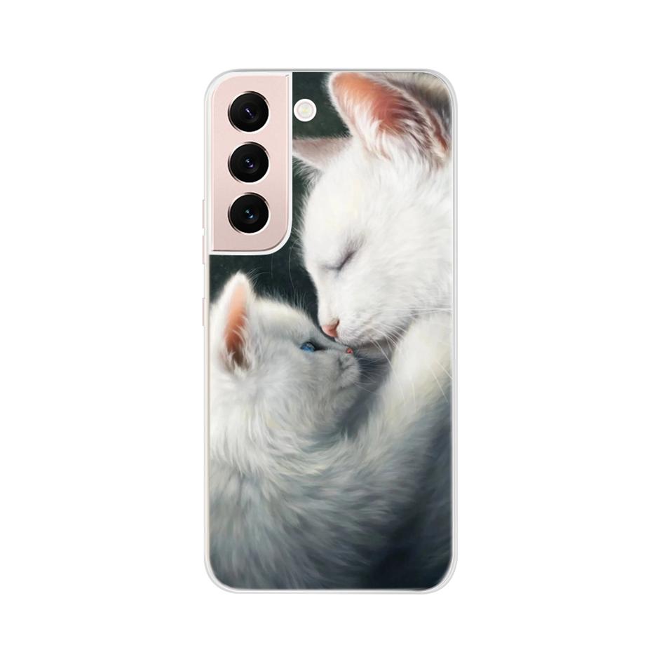 Beautiful Flower Phone Case For Samsung Galaxy S22 Pro S 22 Ultra 5G Case Cute Cat Soft Silicone TPU Cover For Samsung S22 22Pro