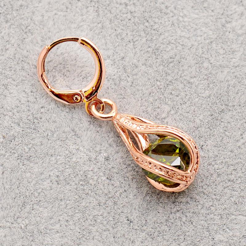 Fashion Cubic Zirconia Water Drop Dangle Leaverback Earrings