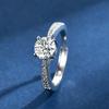 1 Carat Real Diamond 4 Prong Open Ring Stylish Personalized Women Engagement Gift Jewelry