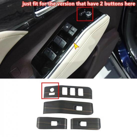 For Toyota Highlander 2020-2022 Wood Grain Window Lift Panel Switch Cover Trim<