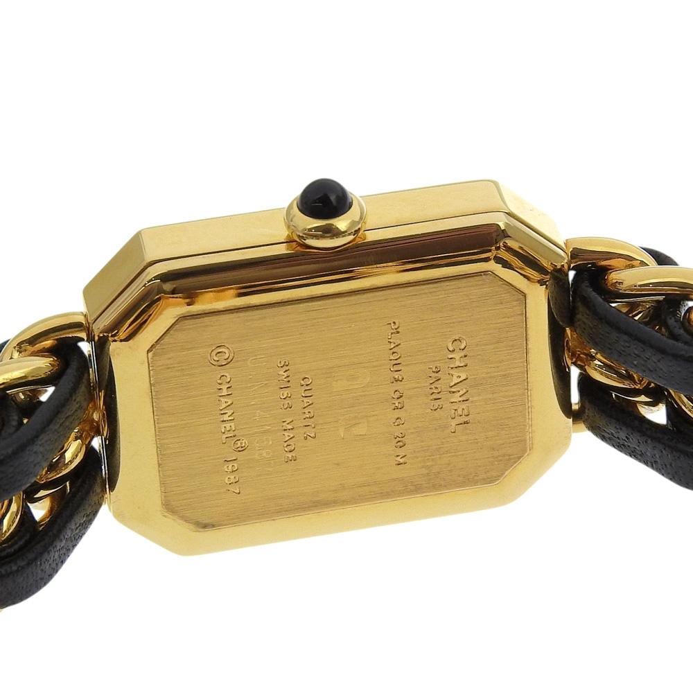 Chanel Premiere S Watches H0001 blackDial Plated Gold/leather Quartz Analog Display Women Used