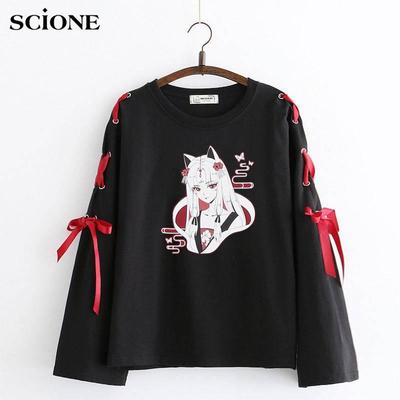 Nuove magliette da donna Abbigliamento autunnale T-shirt a maniche lunghe Camicia per studentesse coreane