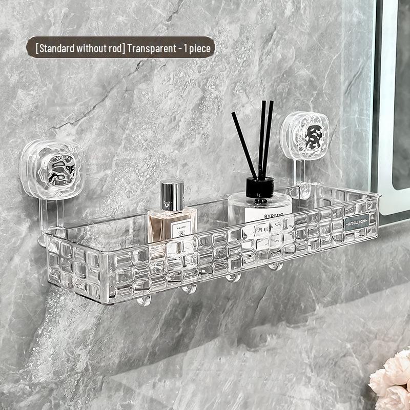Punch-Free Bathroom Shower Storage Rack - Suction Cup Wall-Mounted Organizer