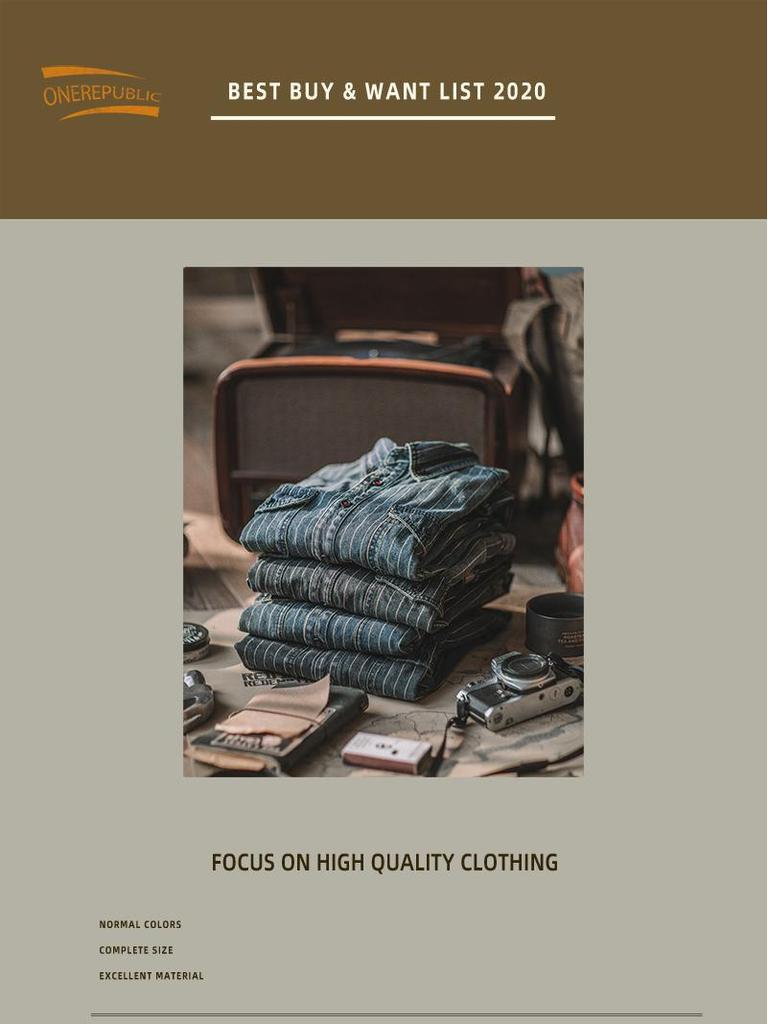 Herren Distressed Khaki Gestreiftes Denim Workwear Hemd