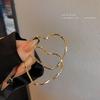 Silver Needle Wind Love Plain Ring Earrings Retro Metal Sense Exaggerated Earrings Niche Cold Wind Earrings Wholesale Women