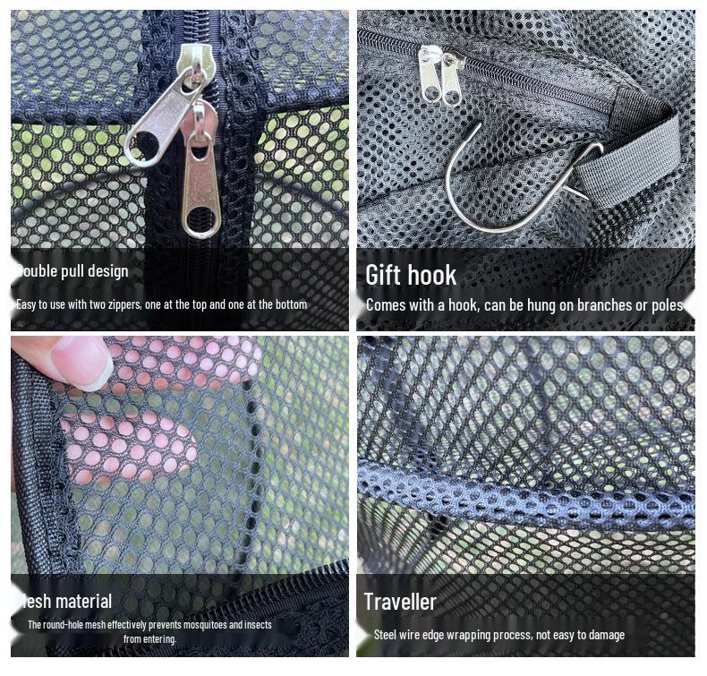 Foldable Three-Layer Outdoor Drying Rack for Fish, Fruit, and Vegetables