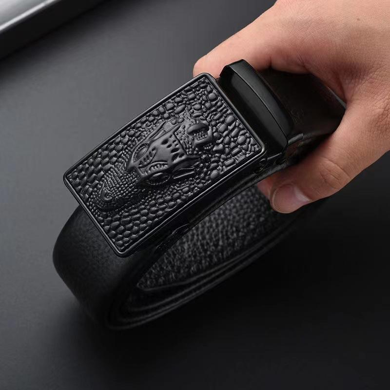 Men'S Belt Automatic Buckle Imitation Leather Belt Belt For Men'S Trendy Temu Xiyin