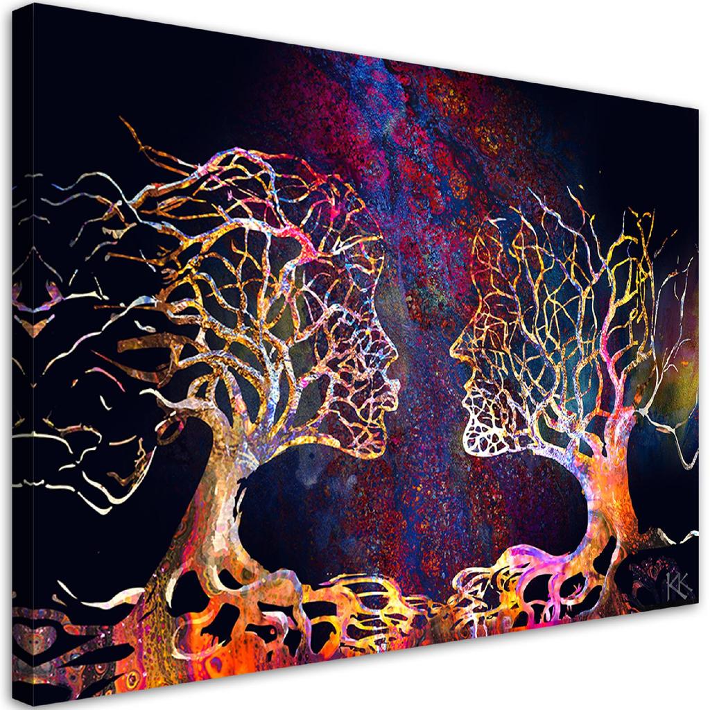 Canvas Print, Pair of Trees Kissing Abstract