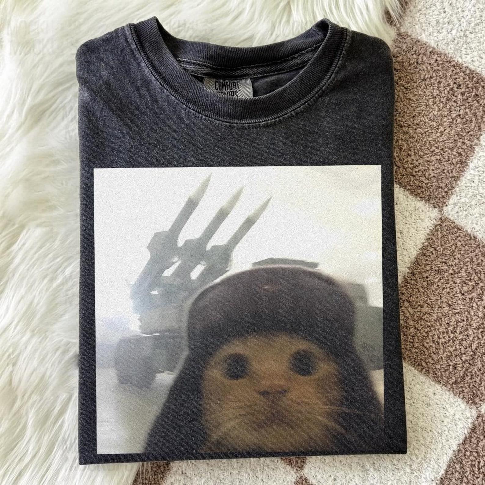 Comfort Colors Funny Army Cat Meme Shirt, Military Cat Aesthetic Tee, Gen Z Joke Shirt, Gen Z Brainrot Gift S