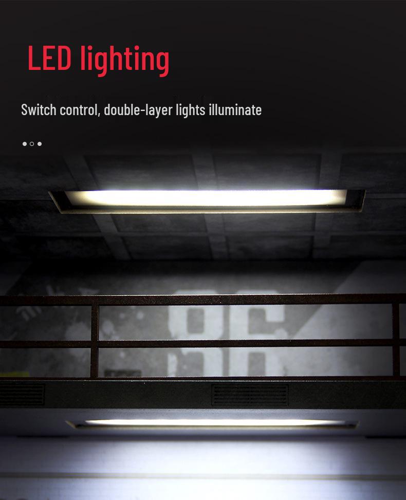 1:32 Scale Wooden Garage Model with Lights & Acrylic Dust Cover