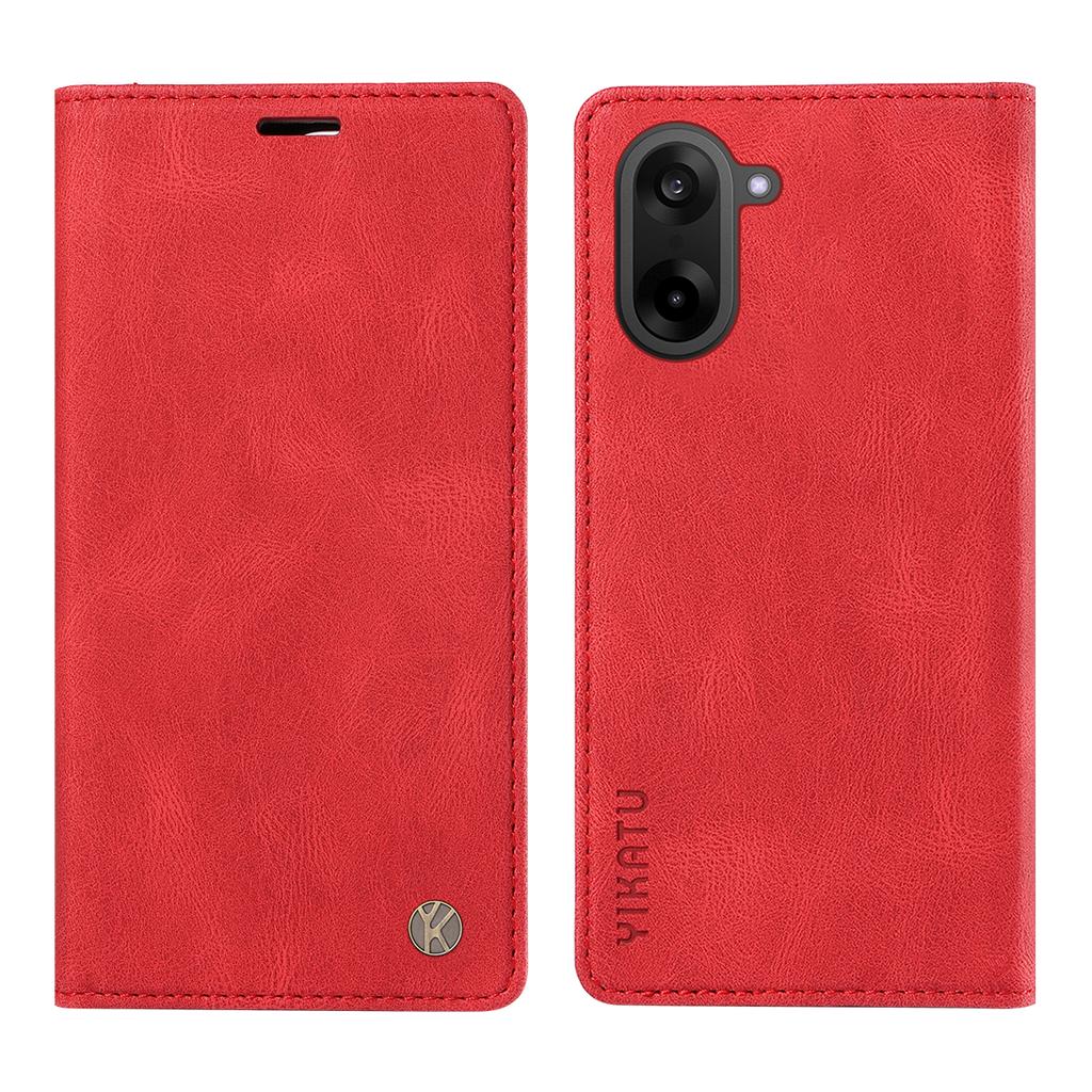 For OnePlus Nord CE5 5G/OnePlus Ace 5 Racing 5G Leather Cover YIKATU YK-004 Skin-Touch Wallet Phone Cases