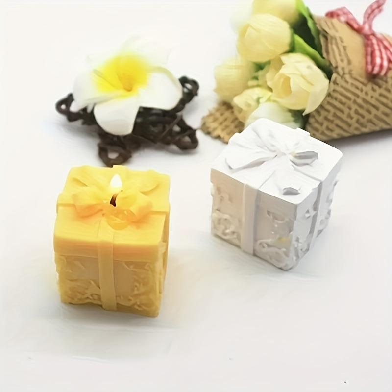 2pcs Bow Gift Box Fondant Silicone Mold Decor Festive Gift Box Scented Candle Mold DIY Festive Candle Molds for Candle Making