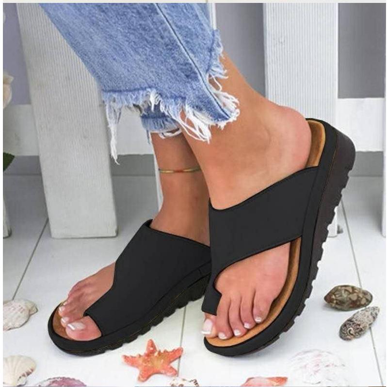 Flat bottom slope heel cool slippers women's summer new cover toe light bottom thick sole outer wear women's sandals