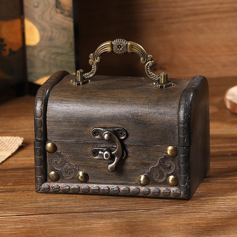 Storage Wooden Classic Box With Lid For Desk And Home Decoration Organization