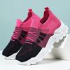 Women's shoes, sports shoes, color matching platform mesh shoes, women's flying woven breathable shoes, lace-up, lightweight single shoes, soft-soled