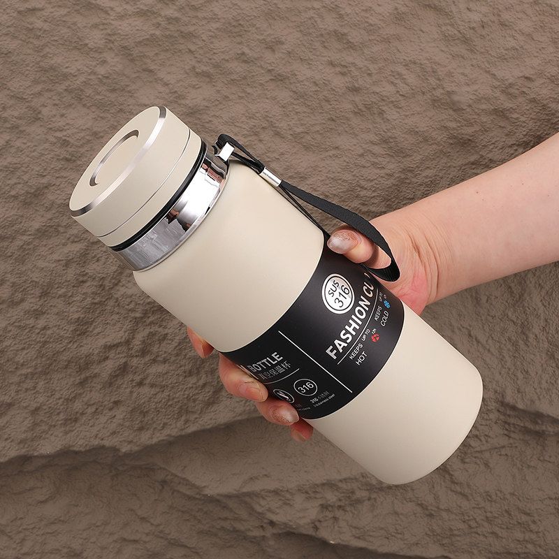 High-Looking, Large-Capacity Thermos Cup for Men and Women, Car-Mounted Tea Cup, 2026 Latest Model, 316 Stainless Steel Water Cup, 800ml