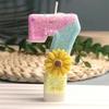 Creative Design Yellow Sun Flower Digital Candles Made of Delicate Cake Candle Decoration Independent Packaging