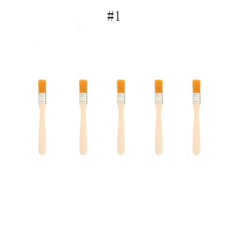 5/10/12pcs/Set Memory Nylon Paint Brushes for Acrylic/Oil/Watercolor Drawing Wooden Synthetic Bristles Easy To Clean BBQ Brush