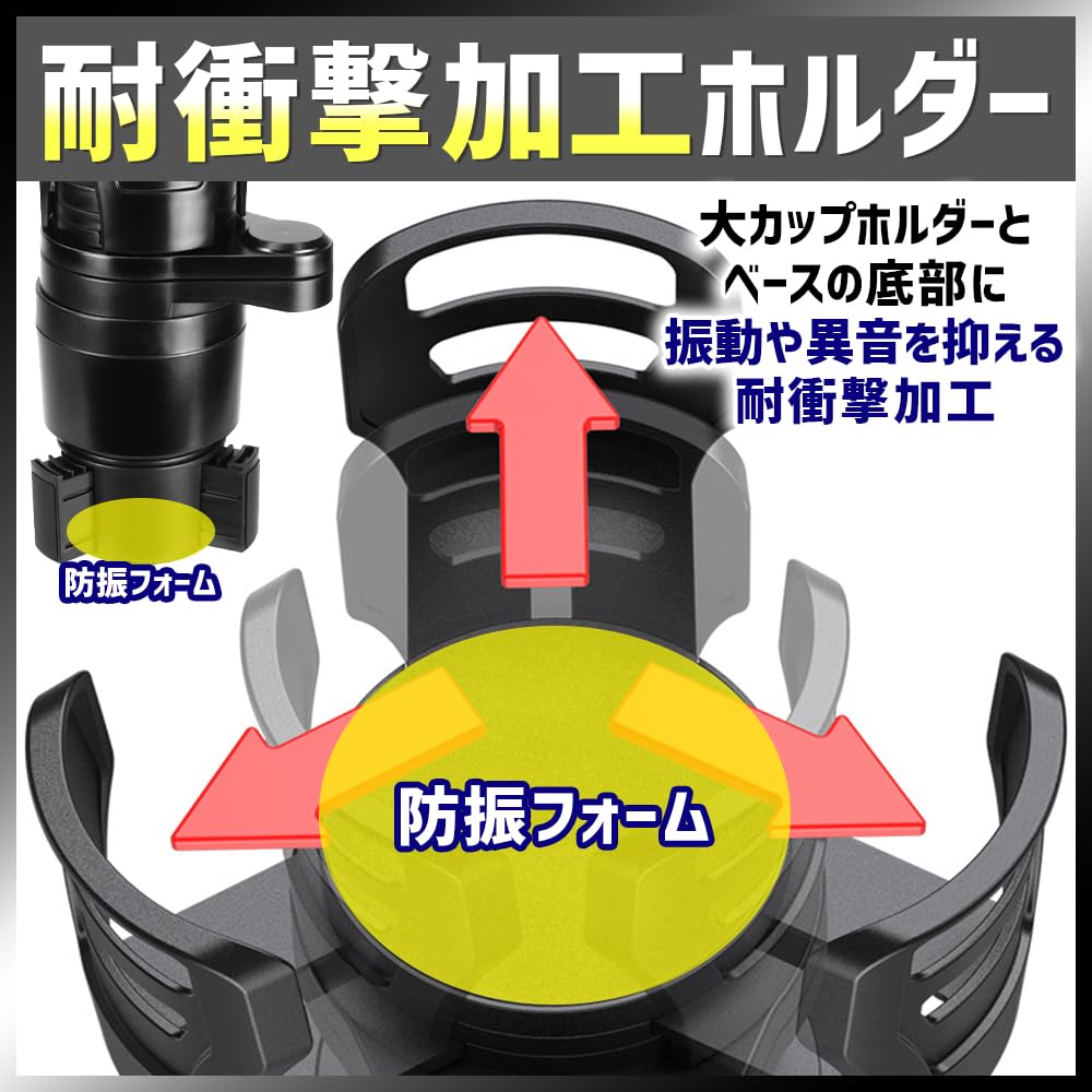 Cup Holder for Car Holds Beverage Coffee Instant Center Console 4-in-1 Interior, Non-Slip, Cans, Cups, Noodles,