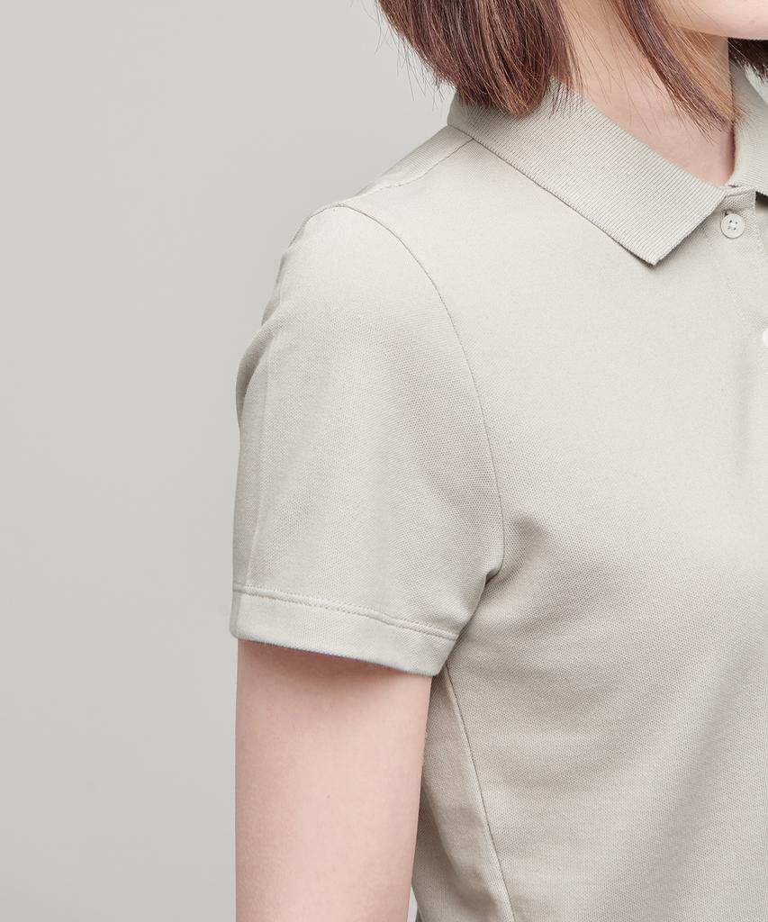 MUSINSA STANDARD WOMAN [Cooltandard] Women'S Crop Pique Polo Shirt [Mushroom]