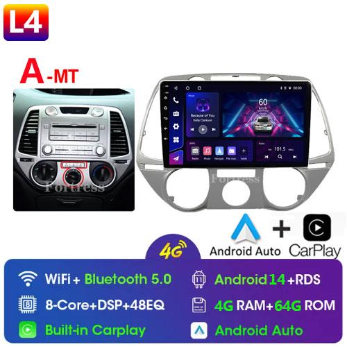 FortressFor Hyundai I20Carplay 2008 2009 2010 2011 2012 2013 2014 Car Radio GPS Navigation Stereo Android 10 No DVD Player 2 Din