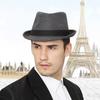 Winter Tweed Small Edge Men's Top Hat Jazz Hat Tweed Material Autumn and Winter Warm Hat Old Man Hat Winter Top Hat