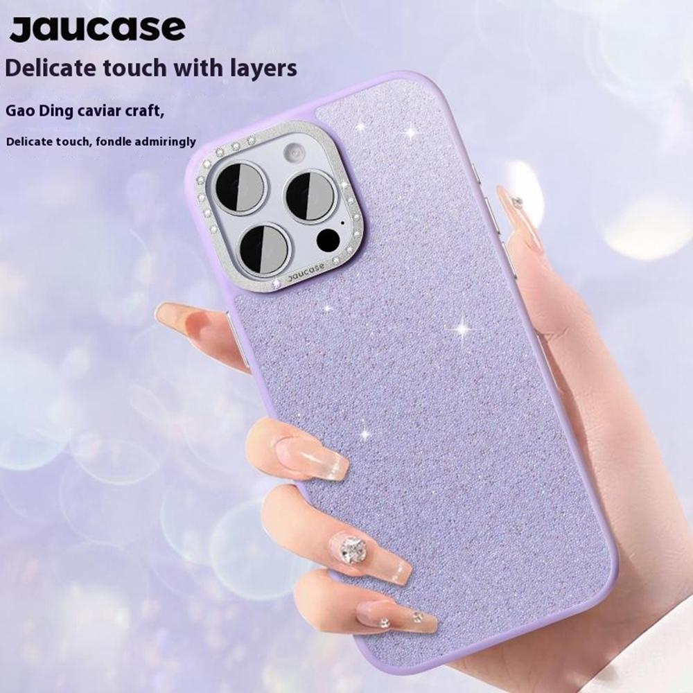 JAUCASE For iPhone 15 Pro Case Compatible with MagSafe Textured PU+TPU+PC Phone Back Cover