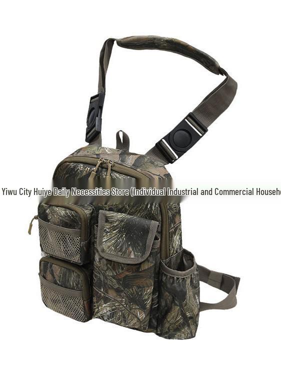 Camouflage Outdoor Multi-Pocket Crossbody Chest Bag with Bottle Holder камуфляжный