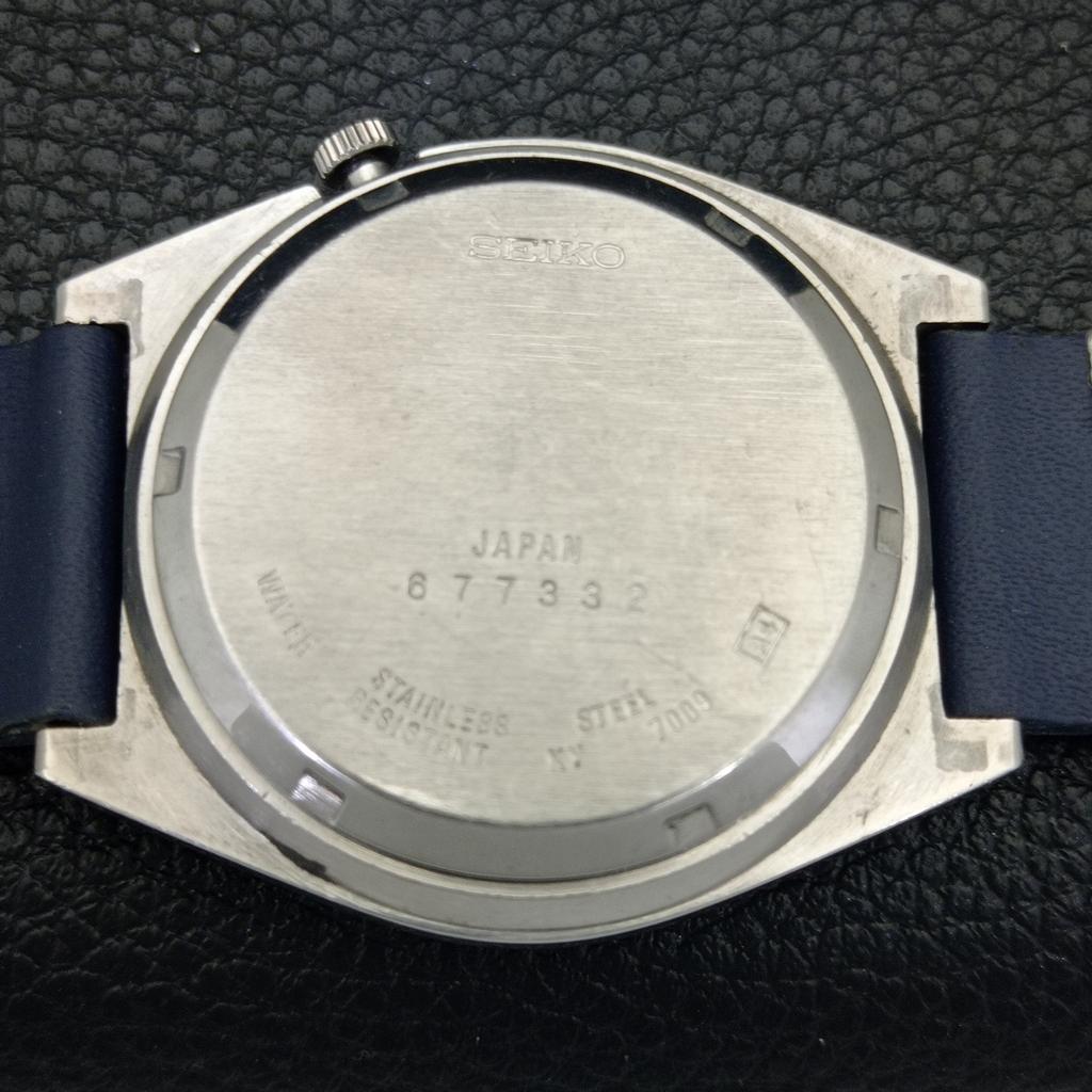 Seiko 5 AUTOMATIC 7009A JAPAN MENS VINTAGE ARABIC BLUE DIAL WATCH A702652-1 R209-a702652