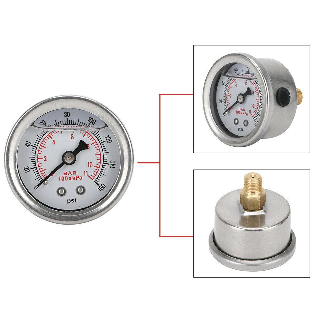Universal Adjustable Fuel Pressure Regulator Guage Kit Oil Line 100PSI Guage Fpr AN6 Oil Hose Fitting EFI Engine Parts