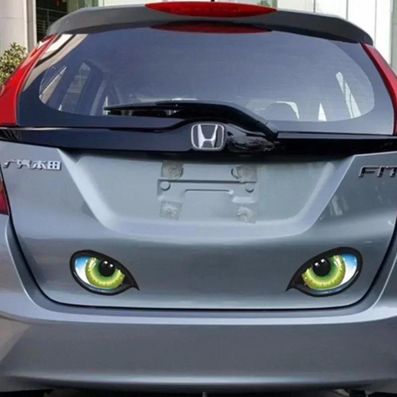 Motorcycle eye stickers 3D Stereo Reflective Cat Eyes Car Sticker Creative Rearview Mirror Decal Universal Eyes Car Stickers
