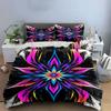 Vibrant neon floral mandala. Bedding sets Duvet cover sets Duvet covers Pillowcases(1* Duvet Cover 2* Pillowcases without duvet insert)