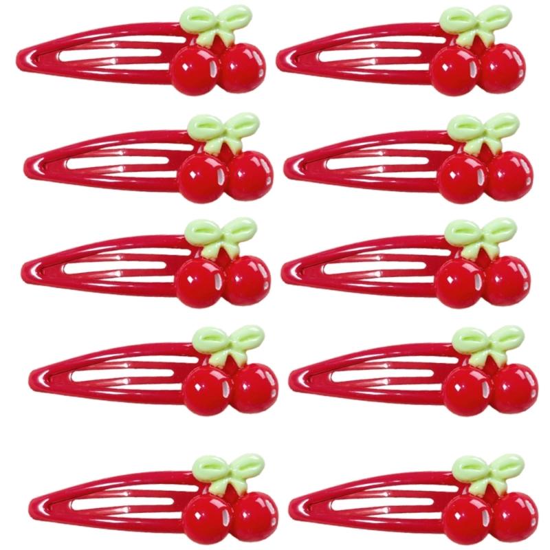 8PCS Cute Fruit Hair For Girls Kids Resin Barrettes For Baby Fine Hair Styling Accessories