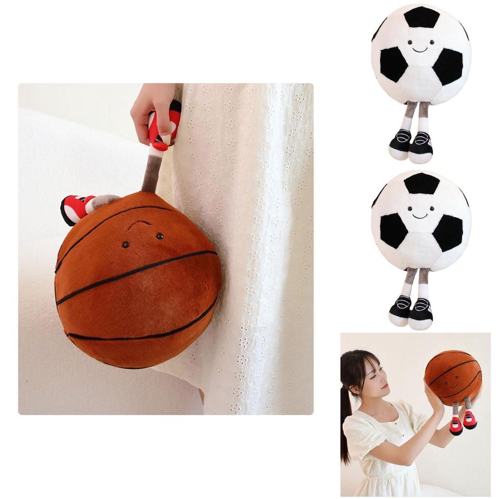 Niedliches Cartoon-Tier Plüschtier Fußball und Basketball Babypuppe Weiches und Kuscheliges Stofftier für Babys