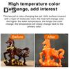 Escultura de resina para mascota de té con forma de caballo que cambia de color, adorno de caballo con base de símbolo de dinero de alta temperatura, decoración del hogar para la ceremonia del té, exhibición de riqueza