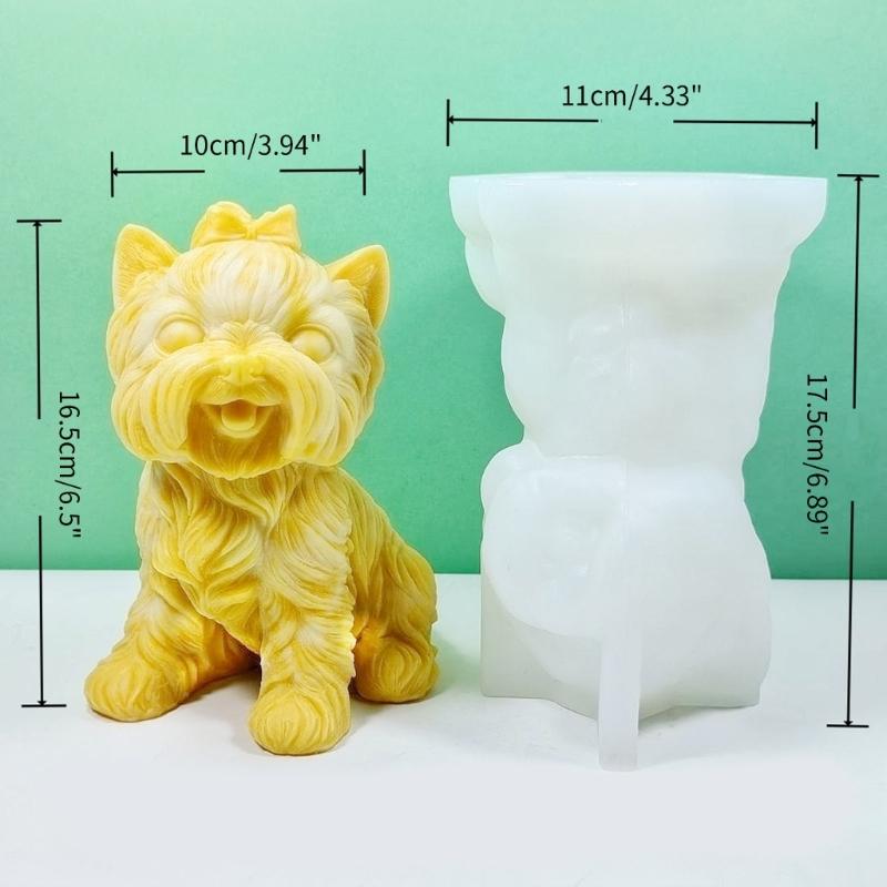 Stereo Sitting Little Dog Soap Mould  Epoxy Gypsum Ornaments Therapy Candle Handmade Molds for Decorations