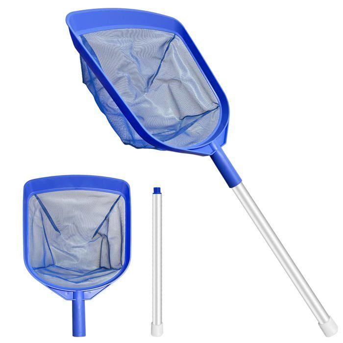AIMOONSA Épuisette piscine maille extra fine 44×30 cm + perche aluminium 150 cm – kit nettoyage