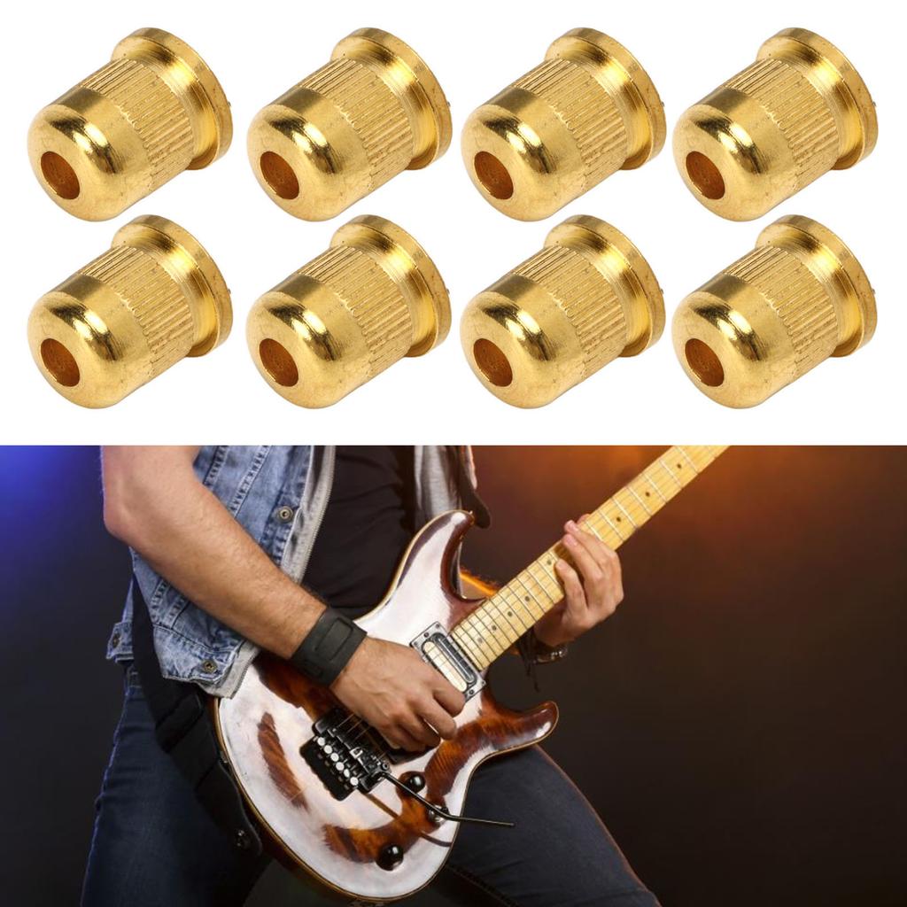8PCS Guitar String Ferrule Alloy Compact Bass Through Body Buckle for Replacement