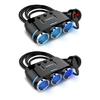 Black 3 Way Car Cigarette Lighter Socket Splitter DC 12V-24V Charger Adapter